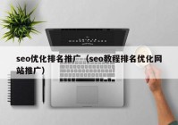 seo优化排名推广（seo教程排名优化网站推广）